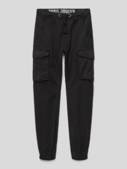 Alpha Industries Cargohose Mit Logo-Stitching - Schwarz