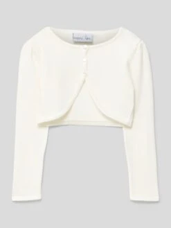 Happy Girls Cropped Strickjacke Mit Rundhalsausschnitt - Offwhite