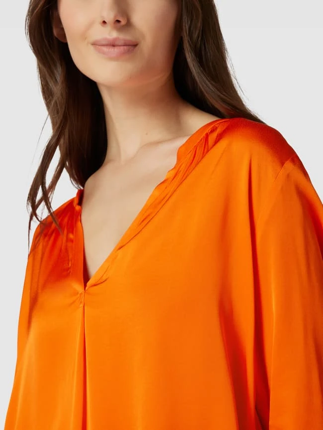 Milano Italy Bluse Mit V-Ausschnitt - Orange 5 Milano Italy Bluse Mit V-Ausschnitt - Orange – Bild 3