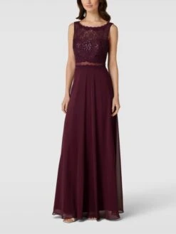 Jake*s Cocktail Abendkleid Mit Zierbesatz - Aubergine