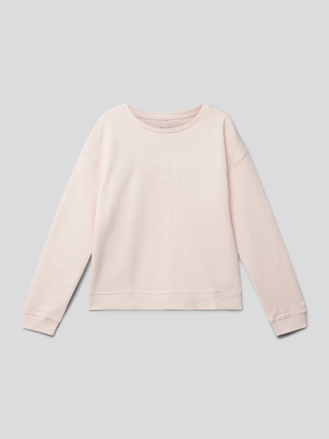 Pepe Jeans Sweatshirt Mit Label-Print Modell 'ROSE' - Hellrosa 3 Pepe Jeans Sweatshirt Mit Label-Print Modell 'ROSE' - Hellrosa