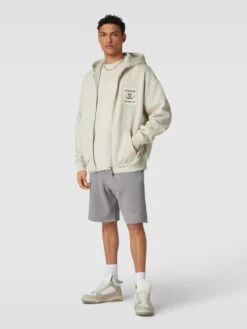 Pegador Oversized Sweatjacke Mit Label-Detail Modell 'Salal' - Offwhite