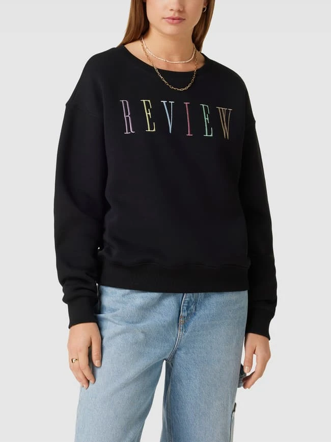 REVIEW Sweatshirt Mit Logo-Stitching Modell 'EMBRO' - Schwarz 6 REVIEW Sweatshirt Mit Logo-Stitching Modell 'EMBRO' - Schwarz – Bild 4