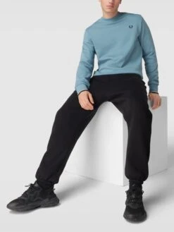 Fred Perry Sweatshirt Mit Logo-Stitching - Hellblau