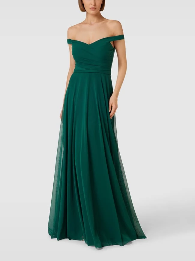 TROYDEN COLLECTION Abendkleid Mit Breiten Trägern - Smaragdgrün 3 TROYDEN COLLECTION Abendkleid Mit Breiten Trägern - Smaragdgrün