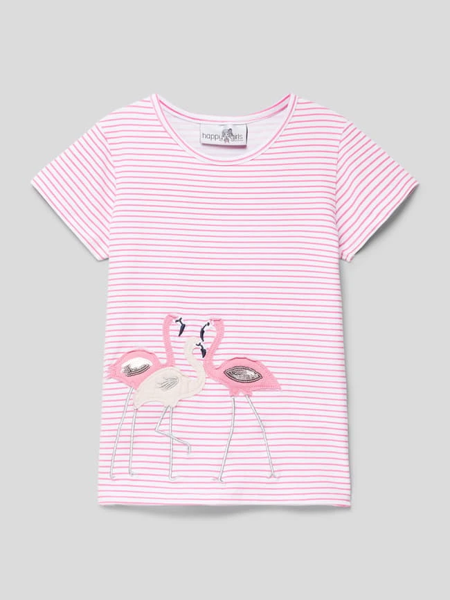 Happy Girls T-Shirt Mit Motiv-Applikation - Weiß 3 Happy Girls T-Shirt Mit Motiv-Applikation - Weiß