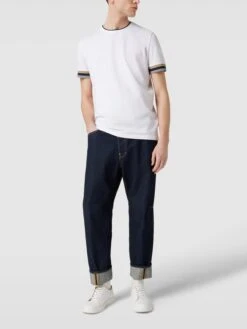 Christian Berg Men T-Shirt Mit Kontraststreifen - Weiß