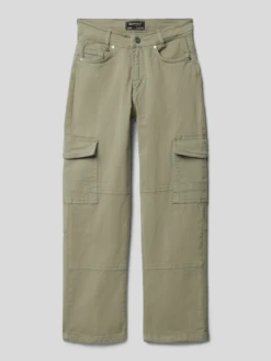 Blue Effect Cargohose Mit Label-Details - Lindgrün