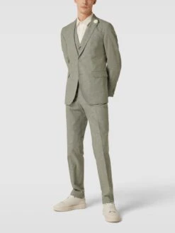 CG - Club Of Gents Slim Fit Anzughose In Melierter Optik Modell 'Paco' - Hellgrün