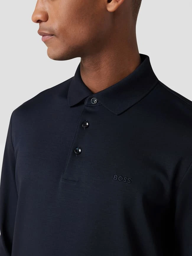 BOSS Poloshirt Mit Label-Schriftzug - Dunkelblau 5 BOSS Poloshirt Mit Label-Schriftzug - Dunkelblau – Bild 3