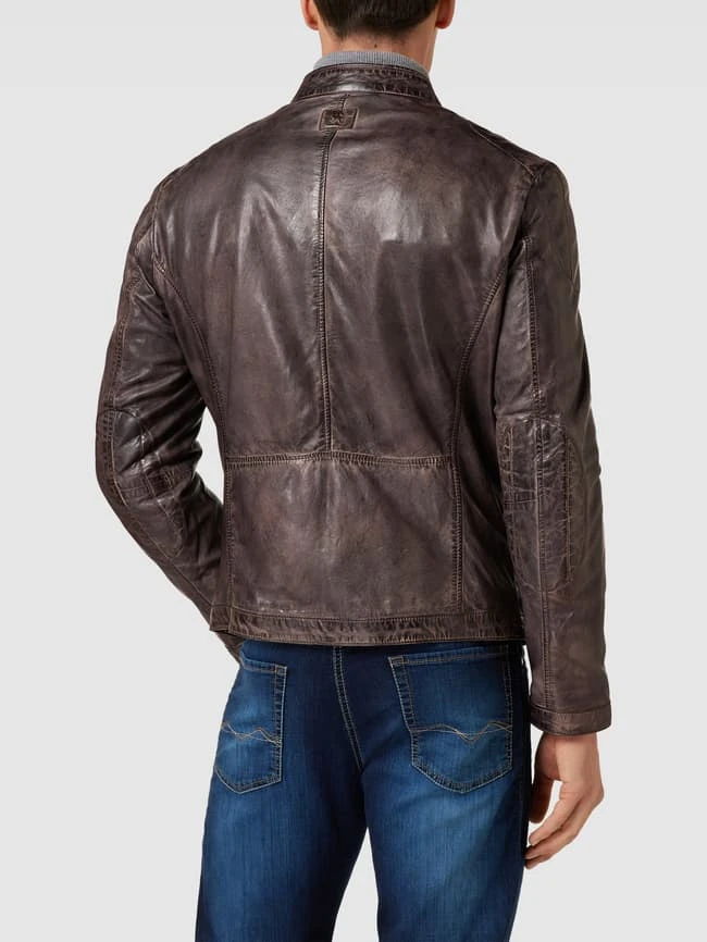 Milestone Lederjacke Mit Stehkragen Modell 'Emilio' - Dunkelbraun 7 Milestone Lederjacke Mit Stehkragen Modell 'Emilio' - Dunkelbraun – Bild 5