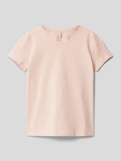 Only T-Shirt Mit Geripptem Rundhalsausschnitt Modell 'STELLA' - Altrosa