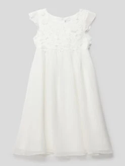 Happy Girls Kleid Mit Floralem Zierbesatz - Ecru