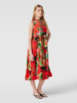 Marc Cain Blusenkleid Mit Allover-Muster - Rot