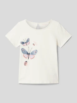 Tom Tailor T-Shirt Mit Motiv-Print - Ecru