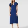 BOSS Midikleid Mit V-Ausschnitt Modell 'Dawinga' - Marineblau
