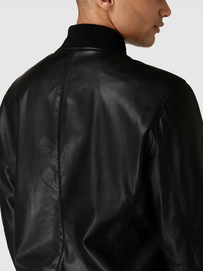 Joop Jeans JOOP! Jeans Lederjacke Mit Stehkragen Modell 'Icos' - Schwarz 5 Joop Jeans JOOP! Jeans Lederjacke Mit Stehkragen Modell 'Icos' - Schwarz – Bild 3