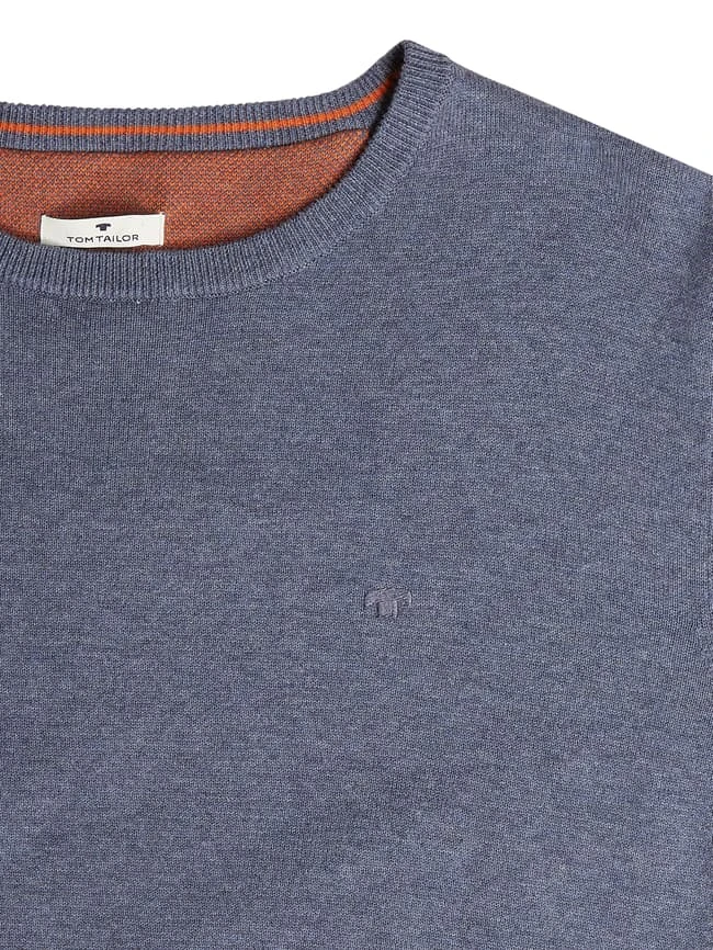 Tom Tailor Pullover Aus Baumwolle Mit Logo-Stickerei - Blau 4 Tom Tailor Pullover Aus Baumwolle Mit Logo-Stickerei - Blau – Bild 2