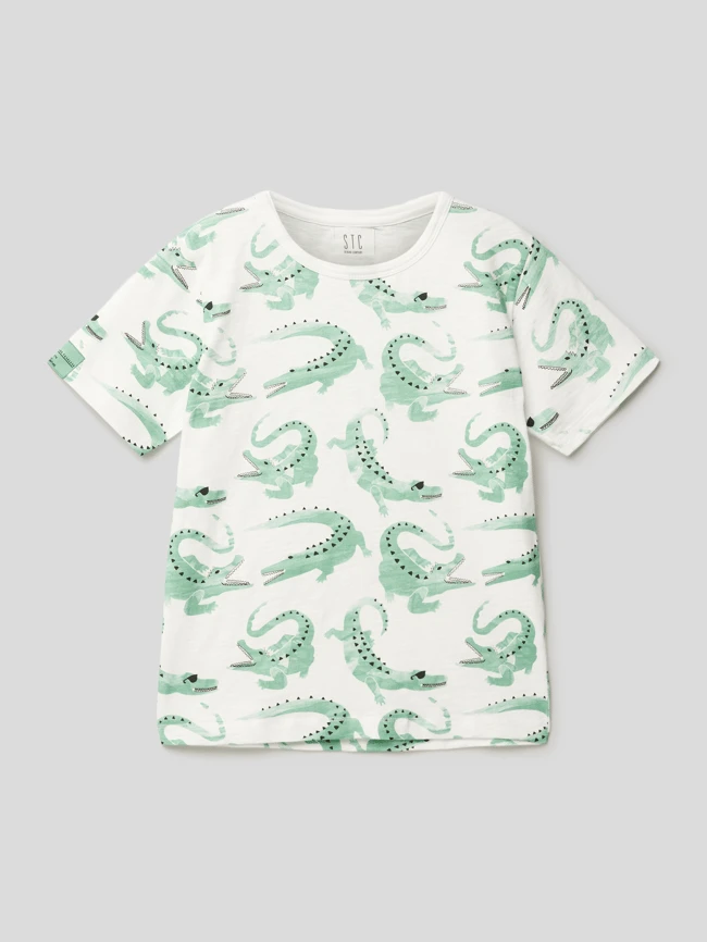 Staccato T-Shirt Mit Allover-Muster - Weiß 3 Staccato T-Shirt Mit Allover-Muster - Weiß