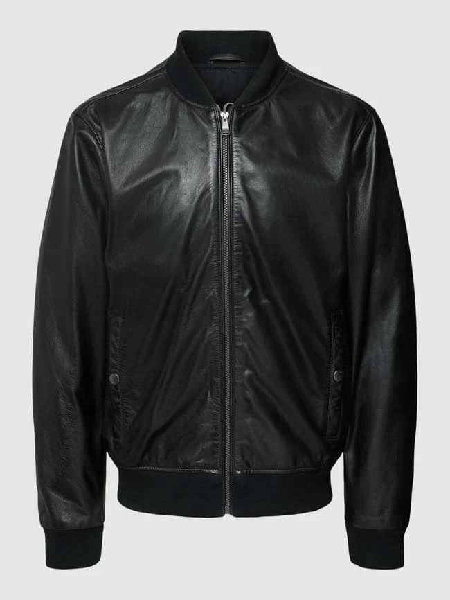 Joop Jeans JOOP! Jeans Lederjacke Mit Stehkragen Modell 'Icos' - Schwarz 4 Joop Jeans JOOP! Jeans Lederjacke Mit Stehkragen Modell 'Icos' - Schwarz – Bild 2