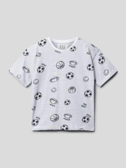 Staccato T-Shirt Mit Streifenmuster - Weiß