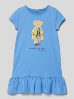 Polo Ralph Lauren Kids Kleid Mit Motiv-Print Modell 'BEAR DRESS' - Blau