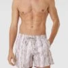 CARLO COLUCCI Badehose Mit Allover-Muster Modell 'Knit Print' - Beige