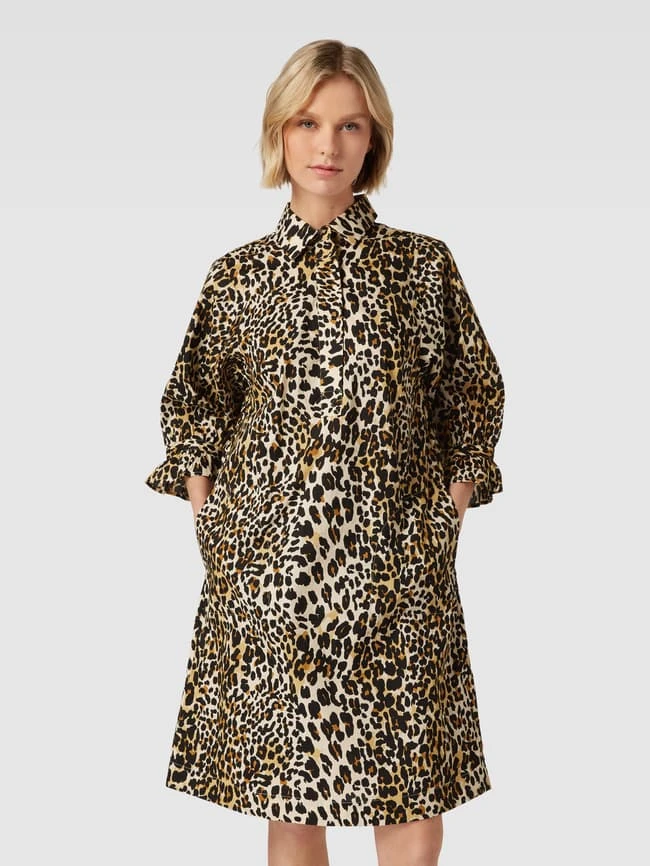 Christian Berg Woman Knielanges Hemdblusenkleid Mit Animal-Print - Offwhite 6 Christian Berg Woman Knielanges Hemdblusenkleid Mit Animal-Print - Offwhite – Bild 4
