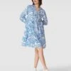 Christian Berg Woman Hemdblusenkleid Mit Allover-Muster - Royalblau