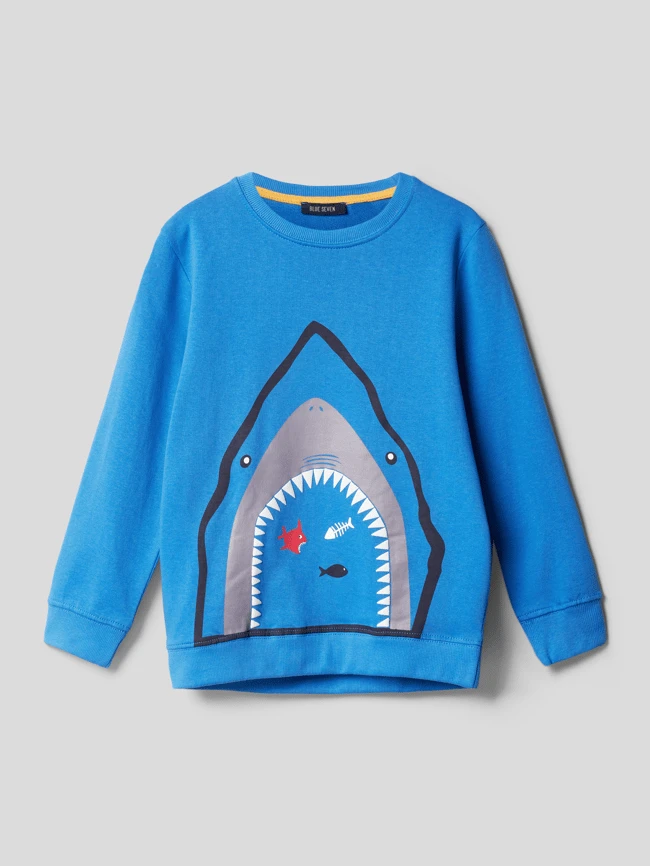 Blue Seven Sweatshirt Mit Motiv-Print - Royalblau 3 Blue Seven Sweatshirt Mit Motiv-Print - Royalblau