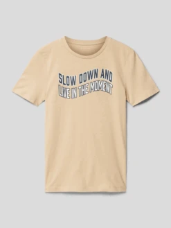 Tom Tailor T-Shirt Mit Statement-Print - Camel