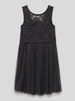 Happy Girls Kleid Mit Spitzenbesatz - Schwarz