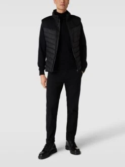 Tom Tailor Steppweste Mit Stehkragen - Schwarz