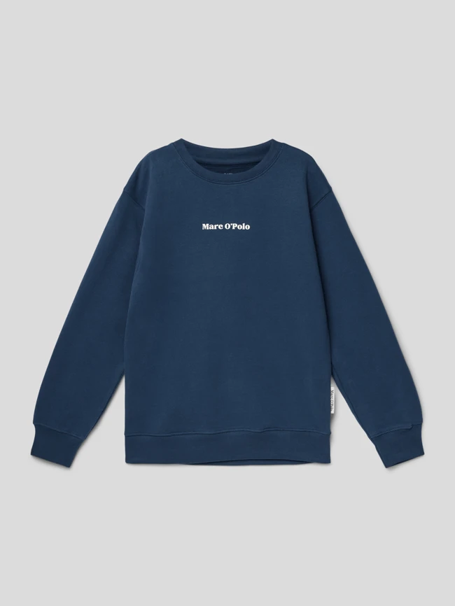 Marc O'Polo Sweatshirt Mit Label-Print - Marineblau 3 Marc O'Polo Sweatshirt Mit Label-Print - Marineblau