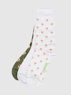 Cheerio Socken Mit Allover-Muster Im 3er-Pack - Weiß