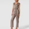Jake*s Collection Jumpsuit Mit Strukturmuster - Mittelgrau
