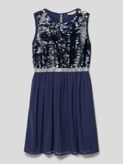 Happy Girls Kleid Mit Wendepailletten - Marineblau
