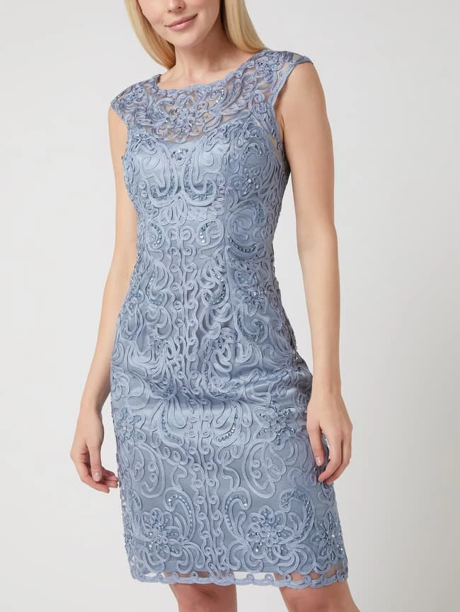 Luxuar Cocktailkleid Mit Zierborten - Bleu 6 Luxuar Cocktailkleid Mit Zierborten - Bleu – Bild 4