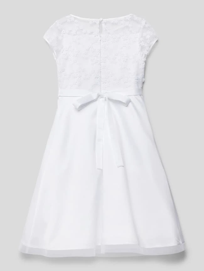 Weise Kommunionskleid Mit Spitzenbesatz - Weiß 5 Weise Kommunionskleid Mit Spitzenbesatz - Weiß – Bild 3