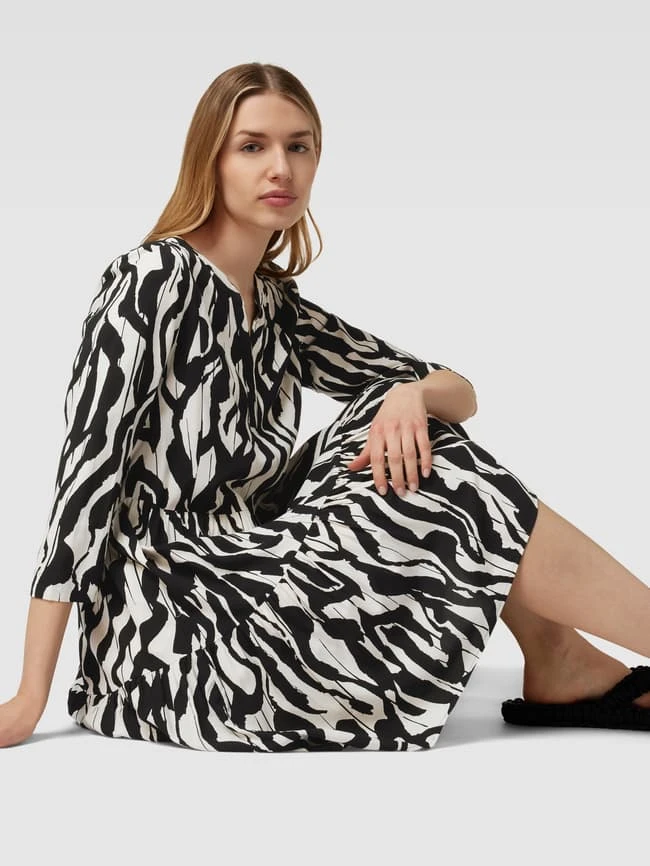 Comma Knielanges Kleid Mit Tunikakragen - Schwarz 5 Comma Knielanges Kleid Mit Tunikakragen - Schwarz – Bild 3