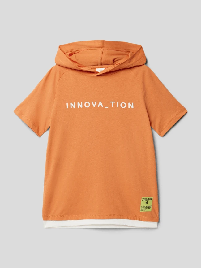 S.Oliver RED LABEL T-Shirt Mit Label-Patch - Orange 3 S.Oliver RED LABEL T-Shirt Mit Label-Patch - Orange