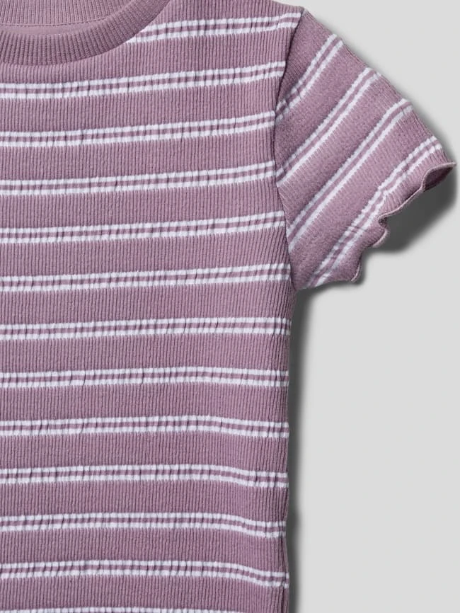 Garcia T-Shirt Mit Streifenmuster Modell 'MARGIN' - Flieder 4 Garcia T-Shirt Mit Streifenmuster Modell 'MARGIN' - Flieder – Bild 2