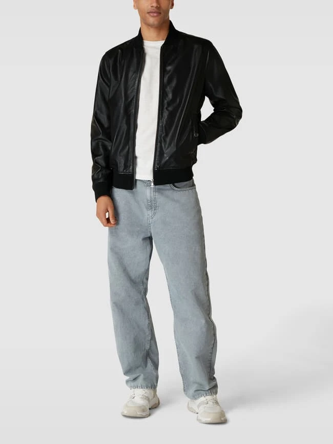 Joop Jeans JOOP! Jeans Lederjacke Mit Stehkragen Modell 'Icos' - Schwarz 3 Joop Jeans JOOP! Jeans Lederjacke Mit Stehkragen Modell 'Icos' - Schwarz