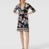 Montego Knielanges Kleid Mit Allover-Muster - Marineblau