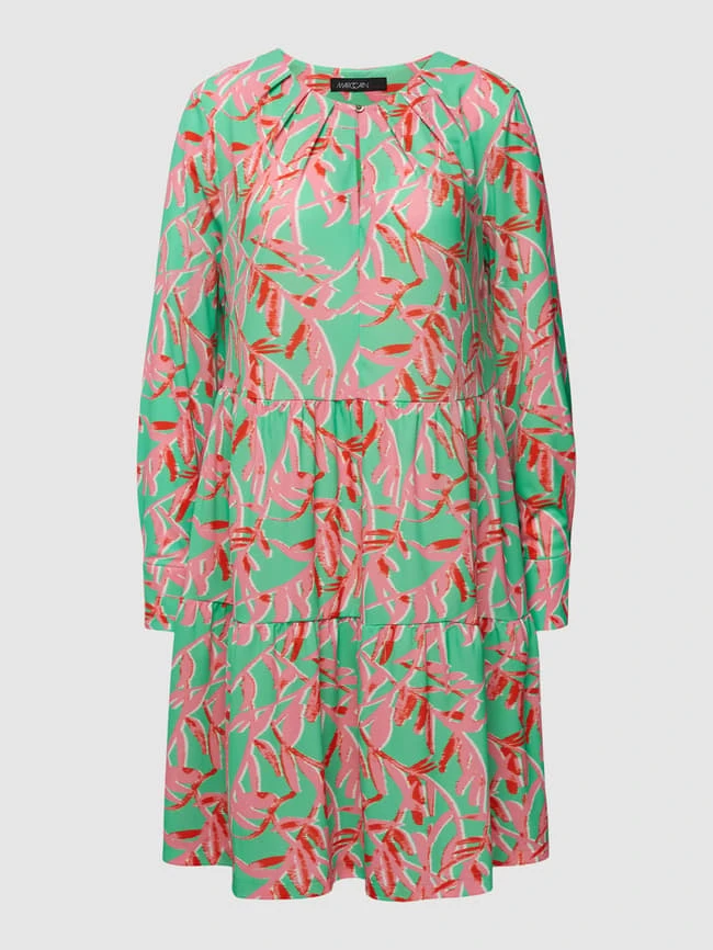 Marc Cain Knielanges Kleid Mit Allover-Muster - Apfelgrün 4 Marc Cain Knielanges Kleid Mit Allover-Muster - Apfelgrün – Bild 2
