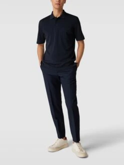 Christian Berg Men Poloshirt Mit Kurzer Knopfleiste Und Logo-Stickerei - Marineblau