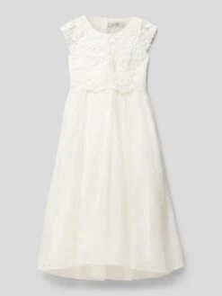 Une Hautre Couture Kommunionskleid Mit Spitzenbesatz - Offwhite