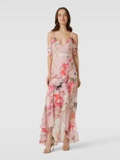 Lipsy Abendkleid Mit Floralem Print - Rosé