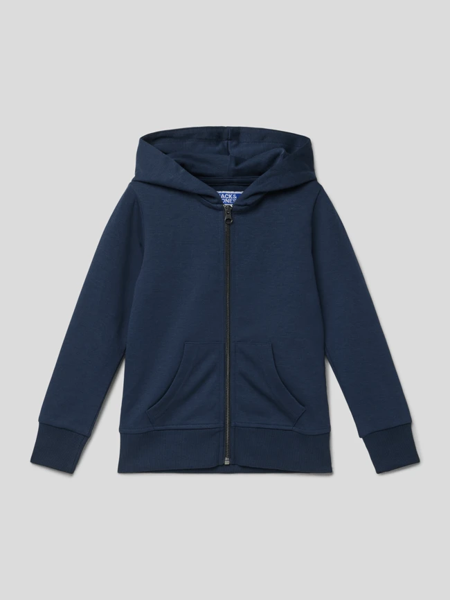 Jack & Jones Sweatjacke Mit Kapuze Modell 'BASIC' - Marineblau 3 Jack & Jones Sweatjacke Mit Kapuze Modell 'BASIC' - Marineblau