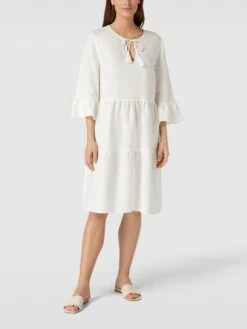 White Label Knielanges Kleid Mit Schlüsselloch-Ausschnitt - Offwhite